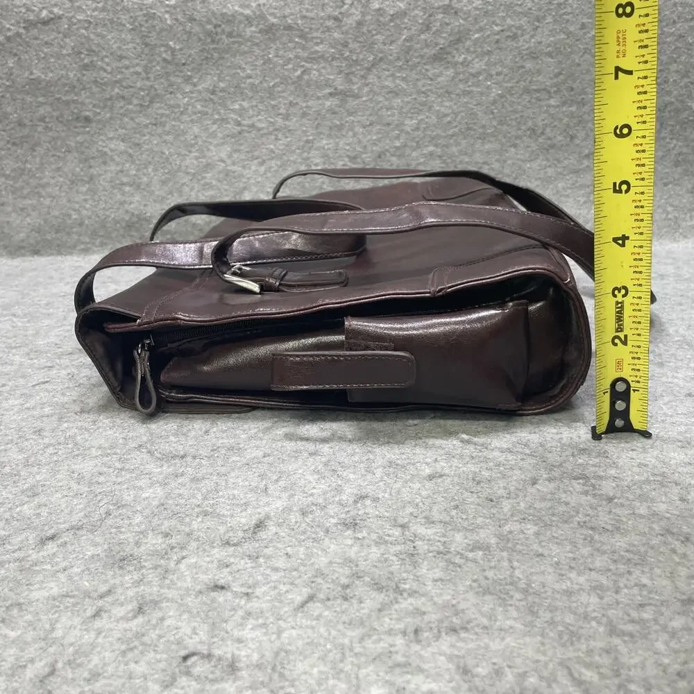 Vintage Worthington Faux Leather Dark Brown Briefcase Computer Work Shoulder Bag